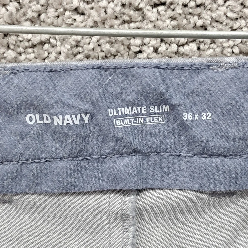 Old Navy‎ Ultimate Slim Built-In Flex Pants Mens 36x30 Gray Chinos 1166